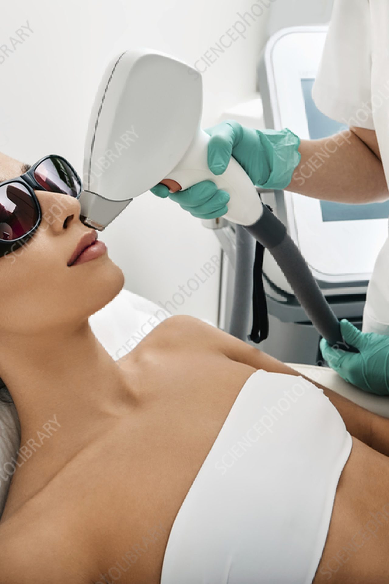 Facial laser hair removal.